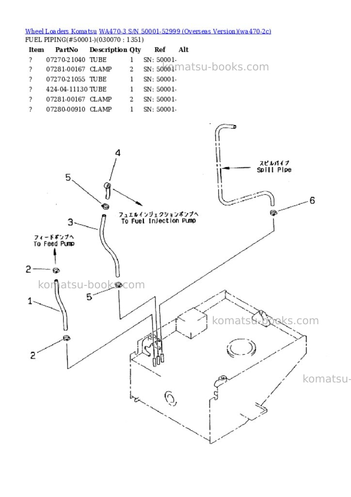 Komatsu wa470-3 s/n 50001-52999 overseas version Parts catalog cover Page 6