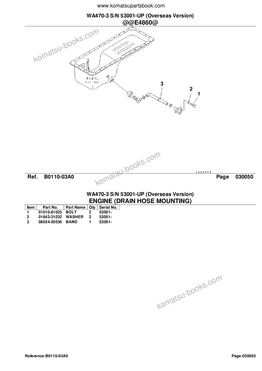 Komatsu wa470-3 s/n 53001-up overseas version Parts catalog cover Page 8