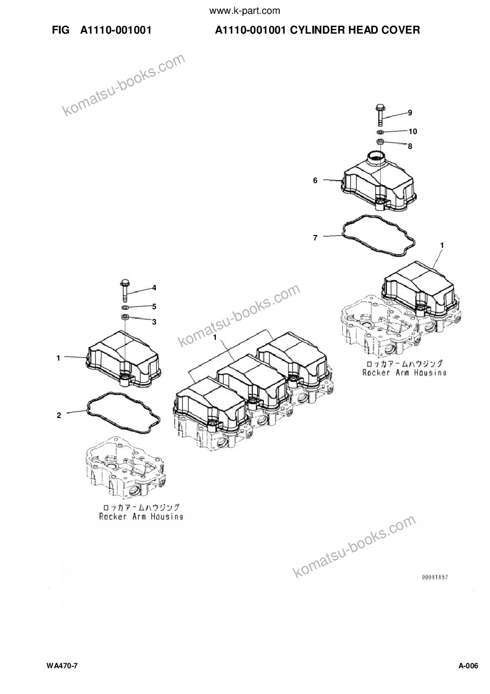Komatsu WA470-7 S/N A47001-UP Parts catalog cover Page 6