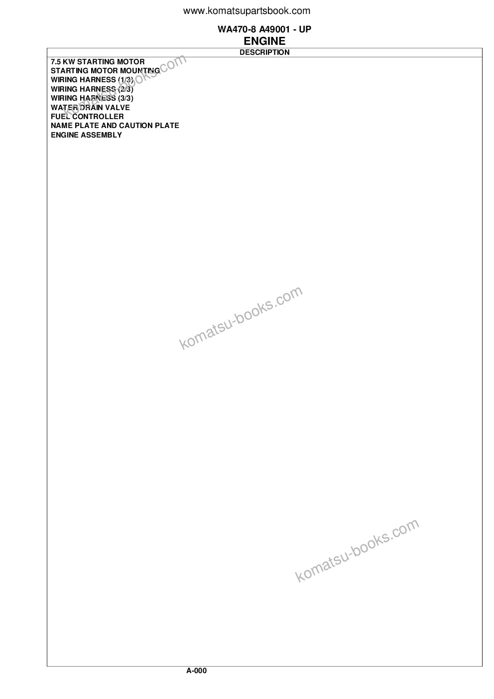 Komatsu wa470-8 s/n a49001 - up Parts catalog cover Page 3