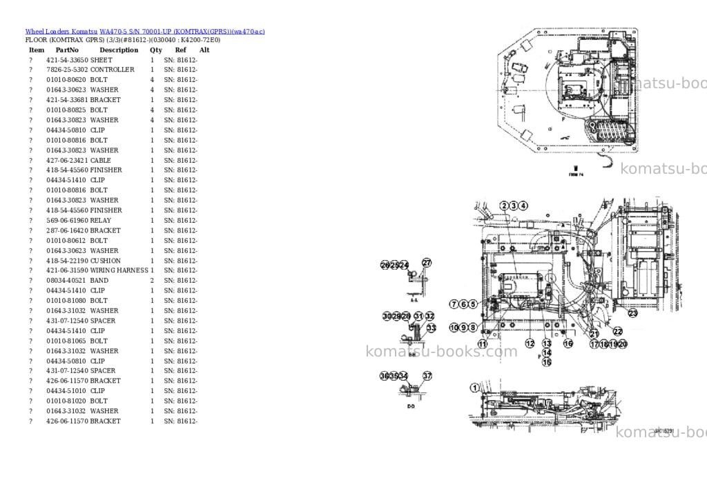 Komatsu WA470-5 S/N 70001-UP (KOMTRAX(GPRS)) Parts catalog cover Page 4