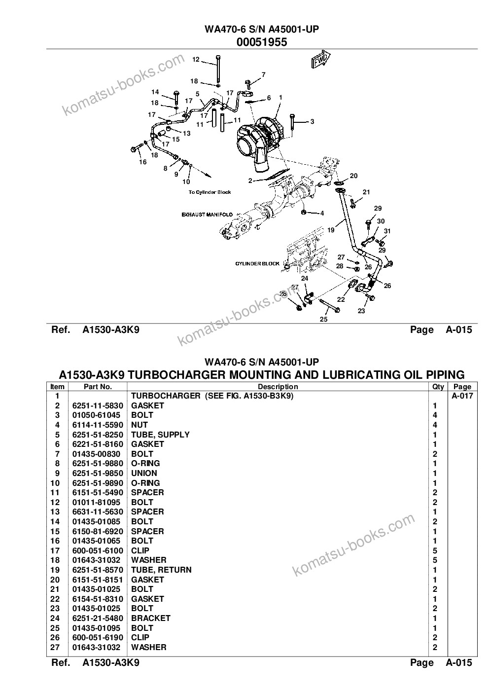 Komatsu wa470-6 s/n a45001-up Parts catalog cover Page 10