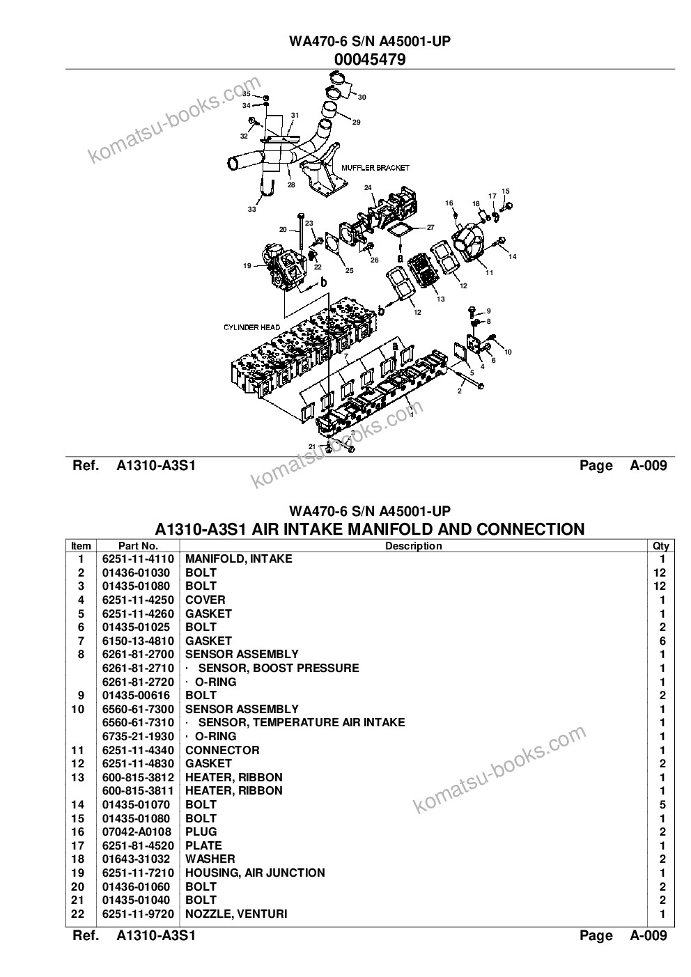Komatsu wa470-6 s/n a45001-up Parts catalog cover Page 7