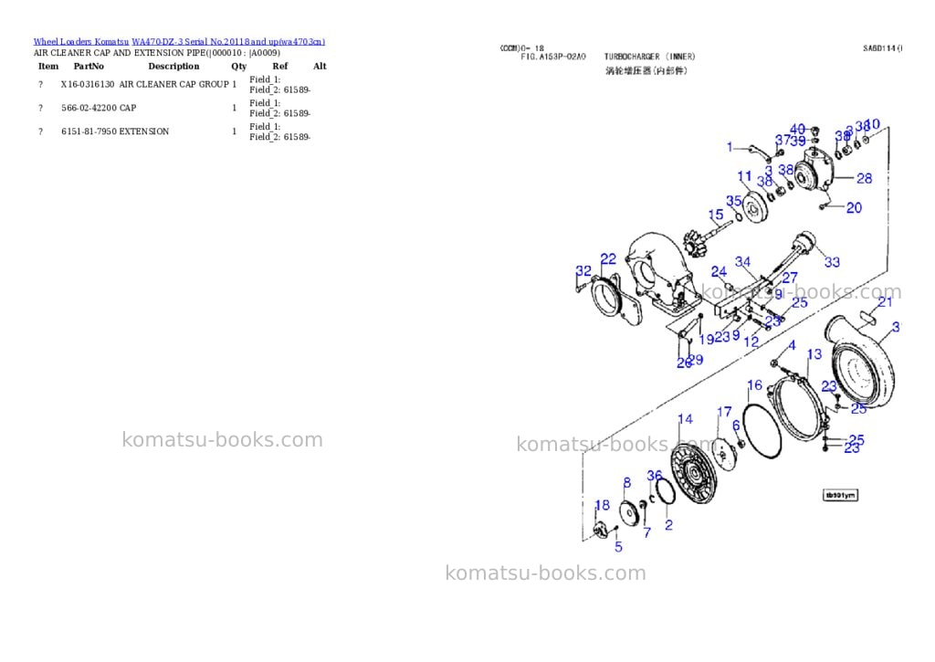 Komatsu wa470-dz-3 serial no.20118 and up Parts catalog cover Page 8 Komatsu wa470-dz-3 serial no.20118 and up Parts catalog cover Page 8