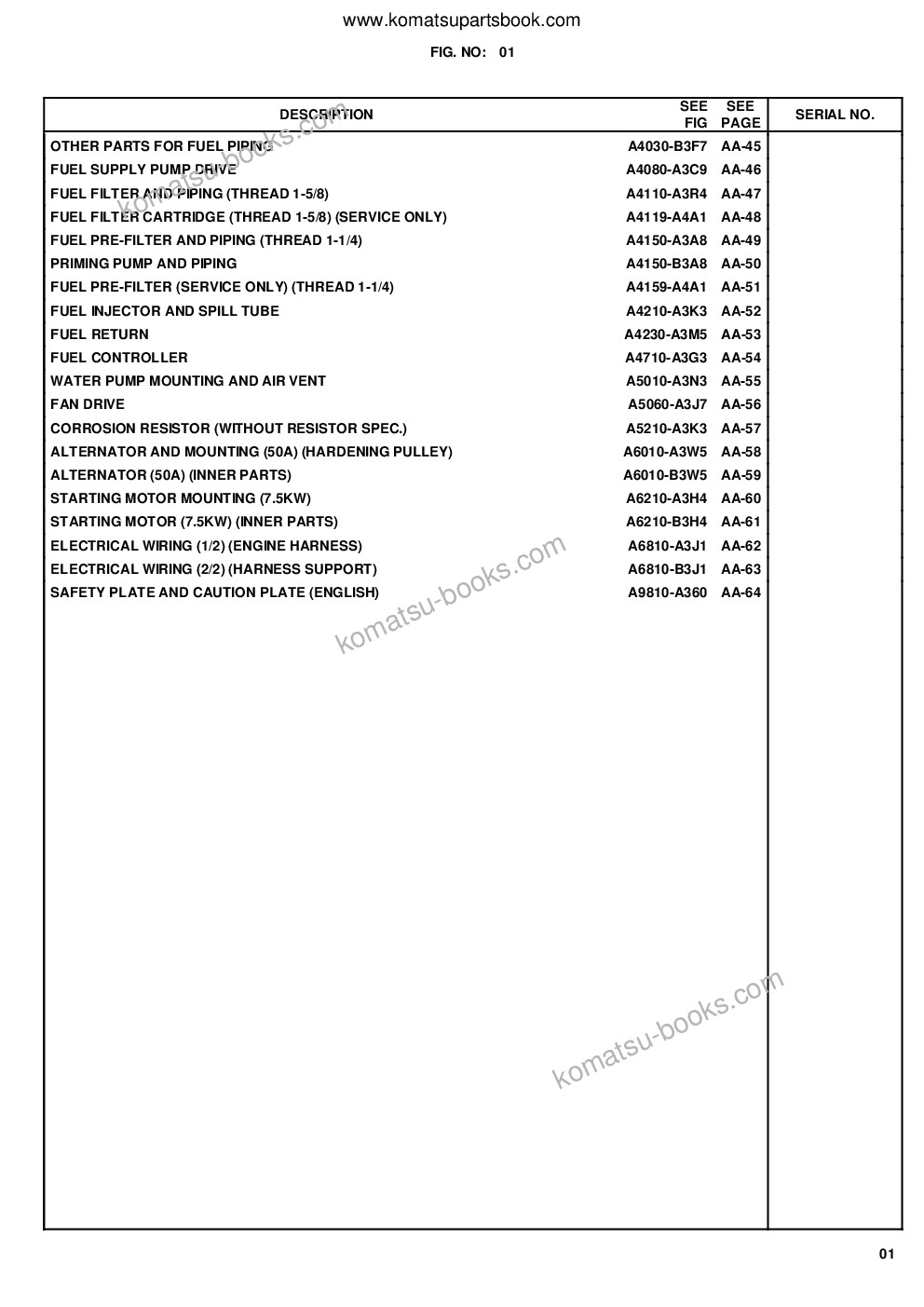 Komatsu wa470-6 lc s/n h50880 - h51999 Parts catalog cover Page 4