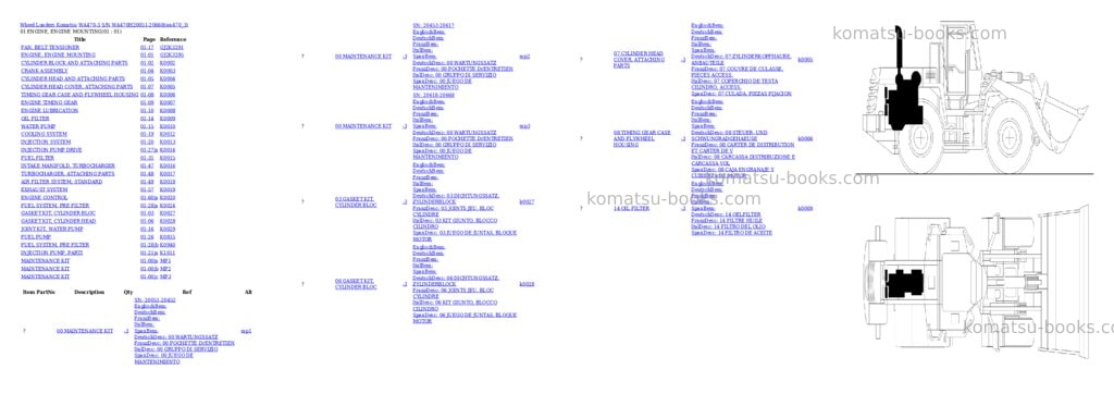 Komatsu wa470-3 s/n wa470h20051-20668 Parts catalog cover
