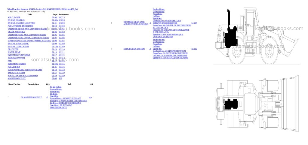Komatsu wa470-3 active s/n wa470h20669-h20941 Parts catalog cover
