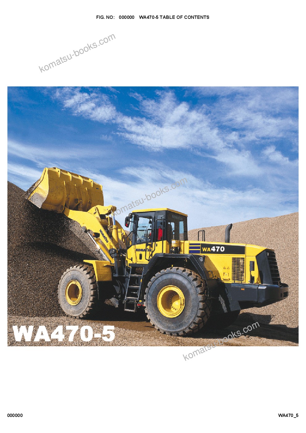 Komatsu wa470-5 s/n wa470-5h50051 - up Parts catalog cover