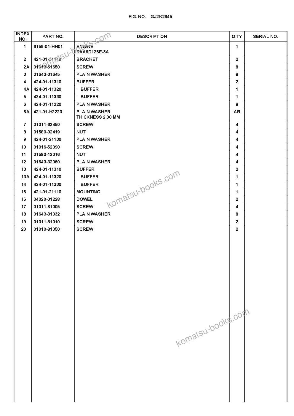 Komatsu wa470-5 s/n wa470-5h50051 - up Parts catalog cover Page 7