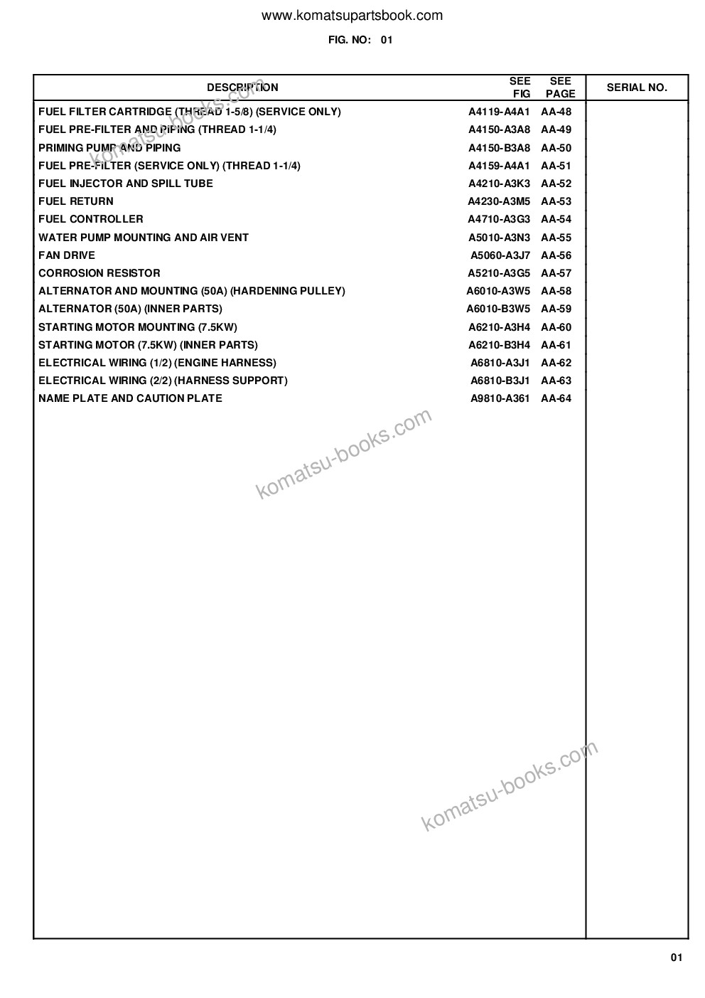 Komatsu wa470-6 s/n h50051 - h50879 / h52001 - up Parts catalog cover Page 4 Komatsu wa470-6 s/n h50051 - h50879 / h52001 - up Parts catalog cover Page 4