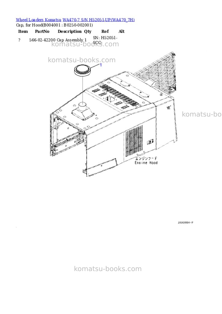 Komatsu wa470-7 s/n h52051-up Parts catalog cover Page 10