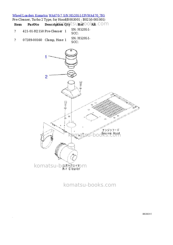 Komatsu wa470-7 s/n h52051-up Parts catalog cover Page 9