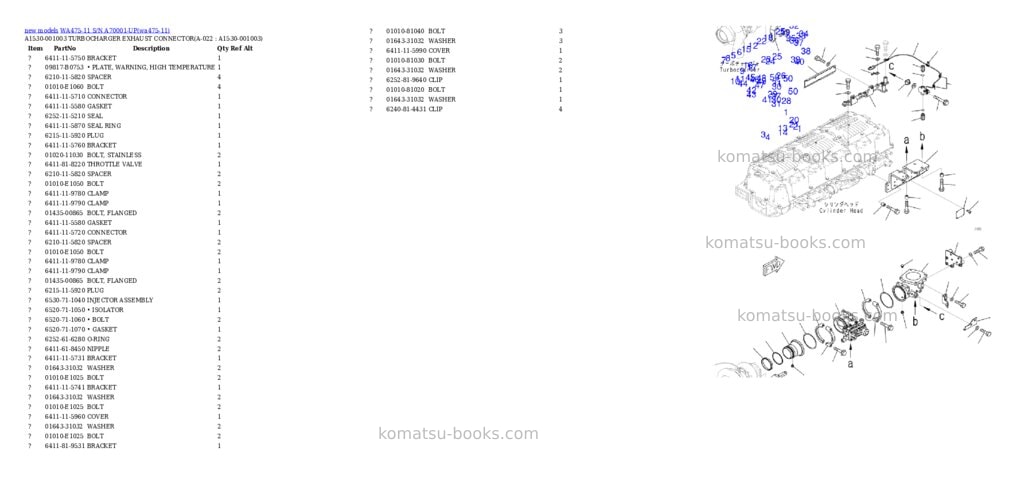 Komatsu WA475-11 S/N A70001-UP Parts catalog cover Page 10