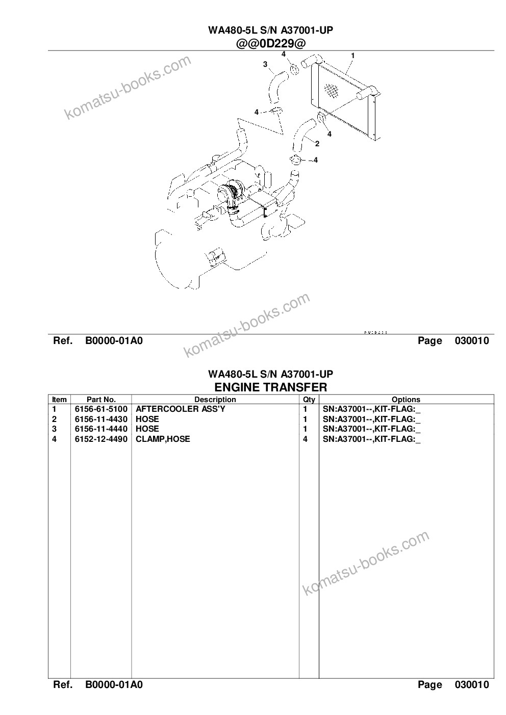 Komatsu wa480-5l s/n a37001-up Parts catalog cover Page 3