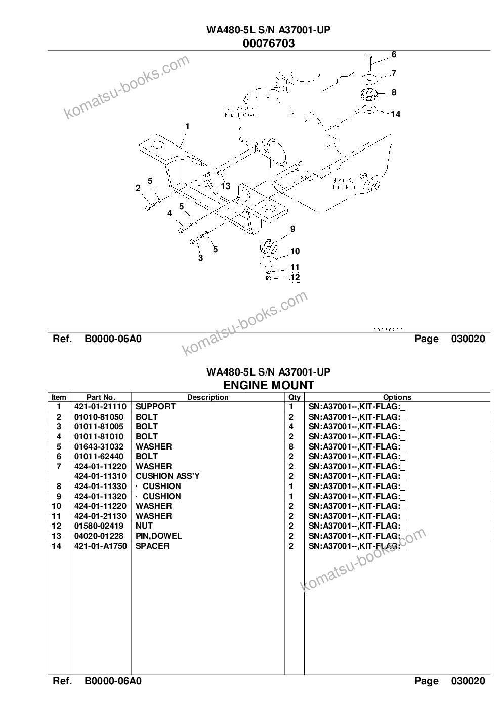 Komatsu wa480-5l s/n a37001-up Parts catalog cover Page 4