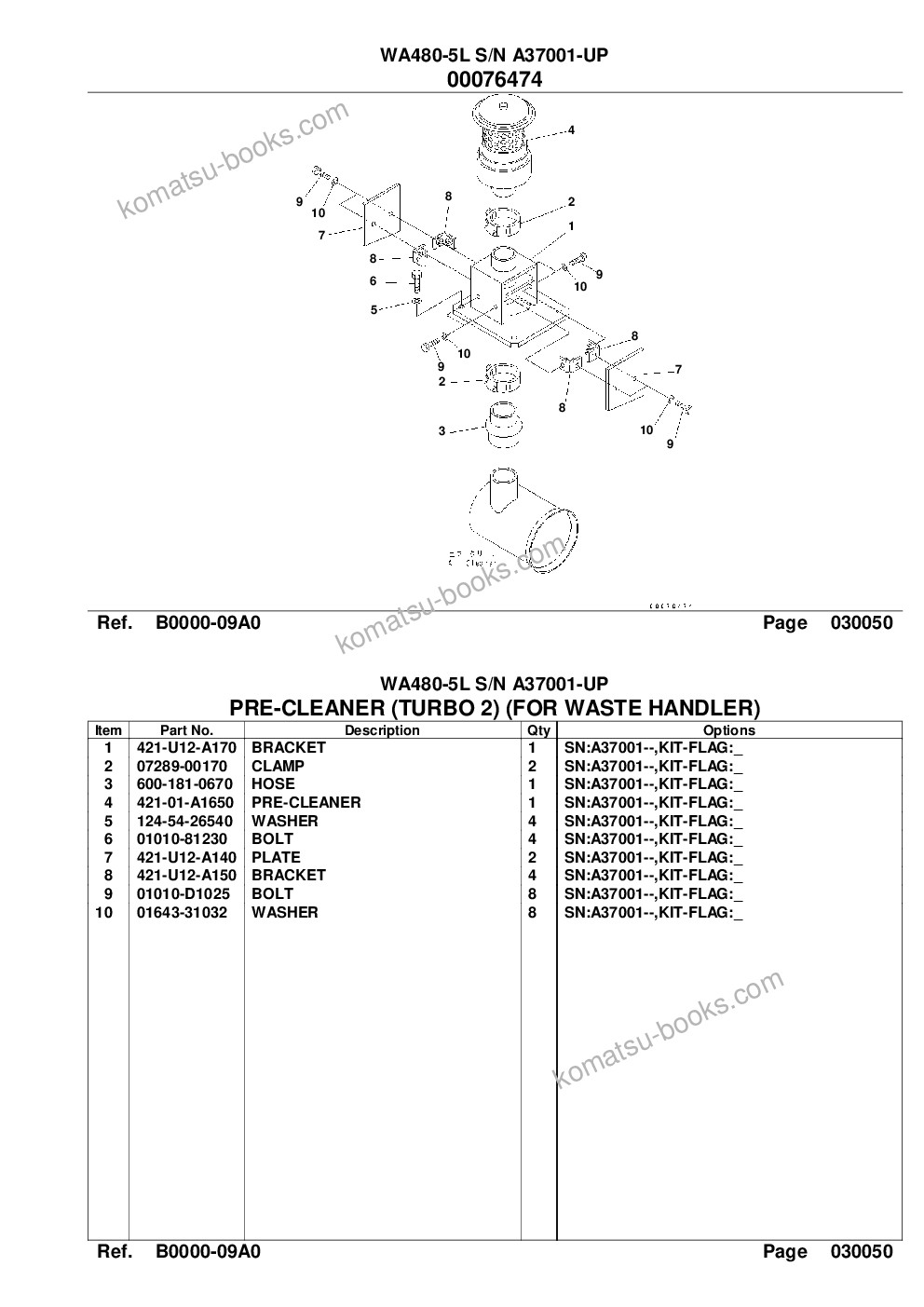 Komatsu wa480-5l s/n a37001-up Parts catalog cover Page 7