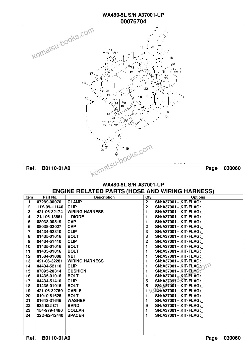 Komatsu wa480-5l s/n a37001-up Parts catalog cover Page 8