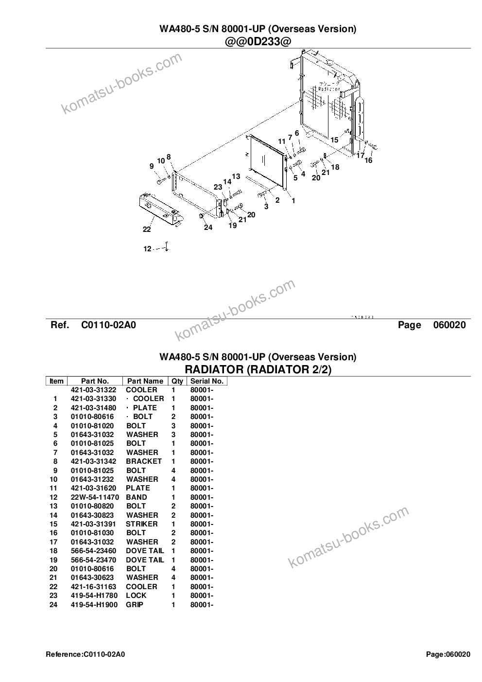 Komatsu wa480-5 s/n h50051-up Parts catalog cover Page 10 Komatsu wa480-5 s/n h50051-up Parts catalog cover Page 10