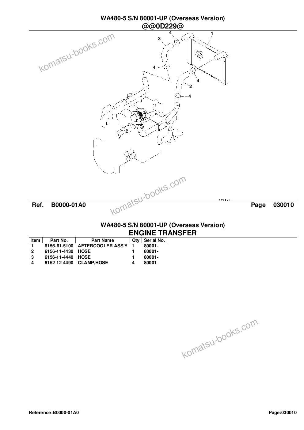 Komatsu wa480-5 s/n h50051-up Parts catalog cover Page 3 Komatsu wa480-5 s/n h50051-up Parts catalog cover Page 3