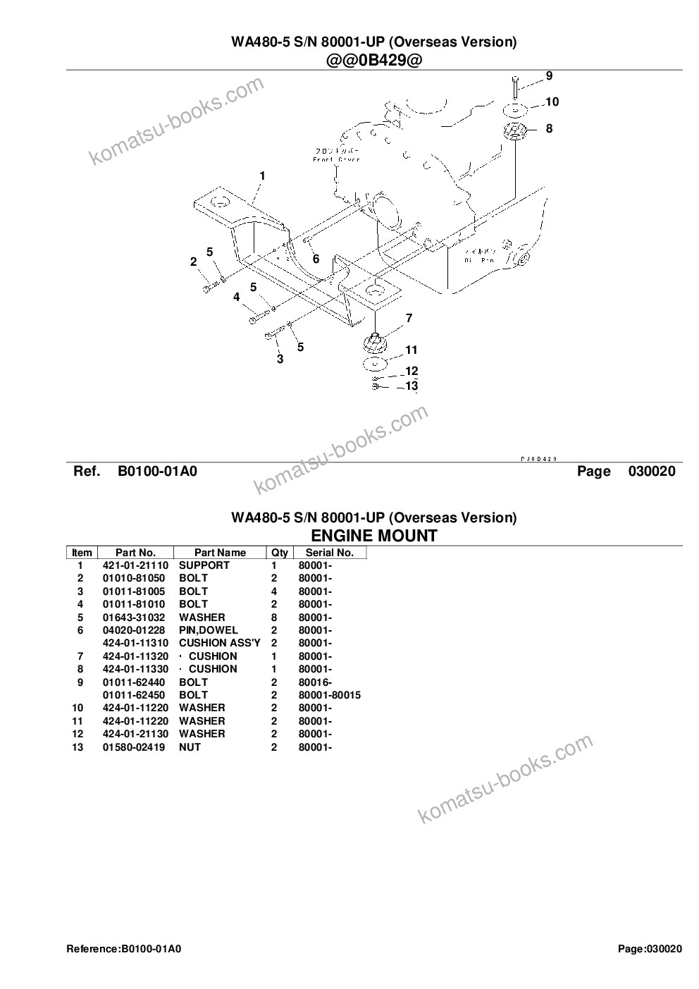 Komatsu wa480-5 s/n h50051-up Parts catalog cover Page 4 Komatsu wa480-5 s/n h50051-up Parts catalog cover Page 4