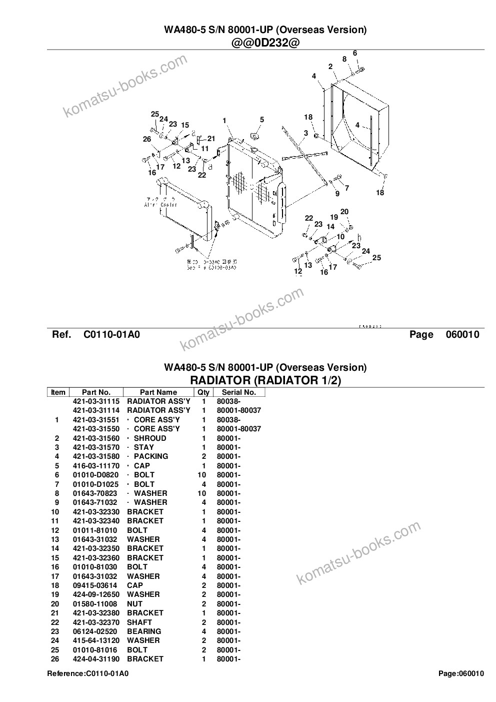 Komatsu wa480-5 s/n h50051-up Parts catalog cover Page 9 Komatsu wa480-5 s/n h50051-up Parts catalog cover Page 9