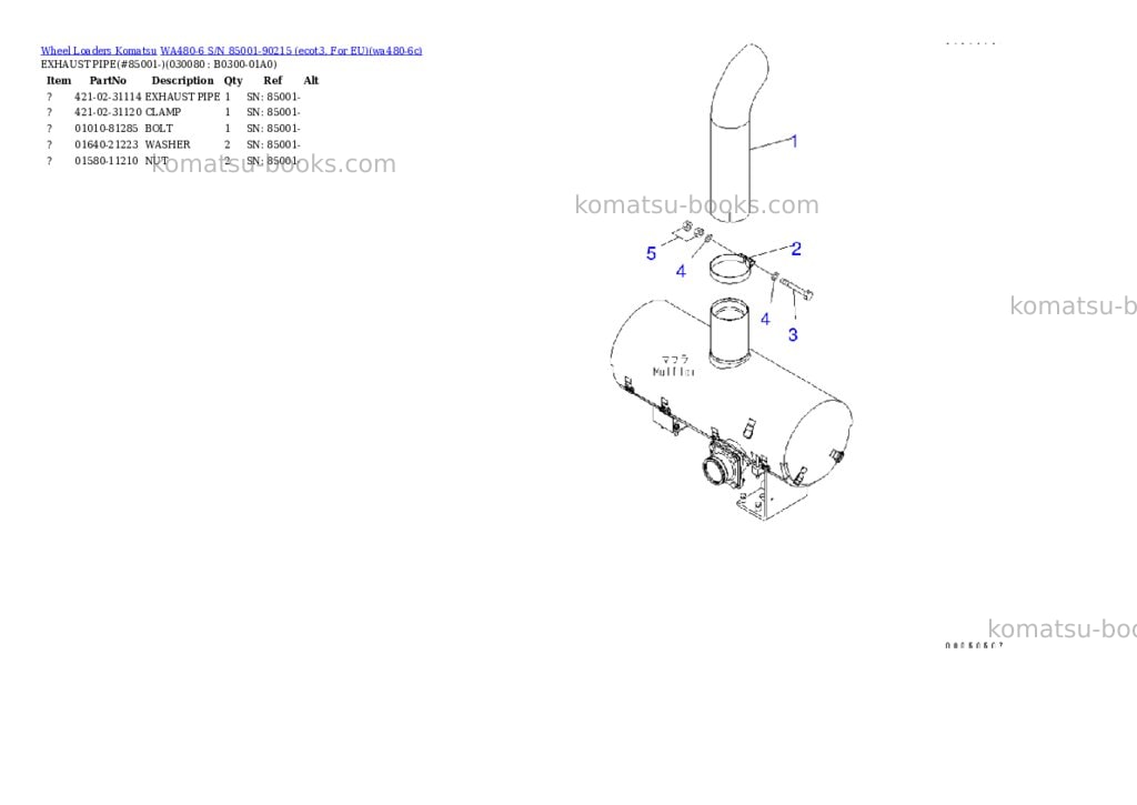 Komatsu wa480-6 s/n 85001-90215 ecot3, for eu Parts catalog cover Page 7