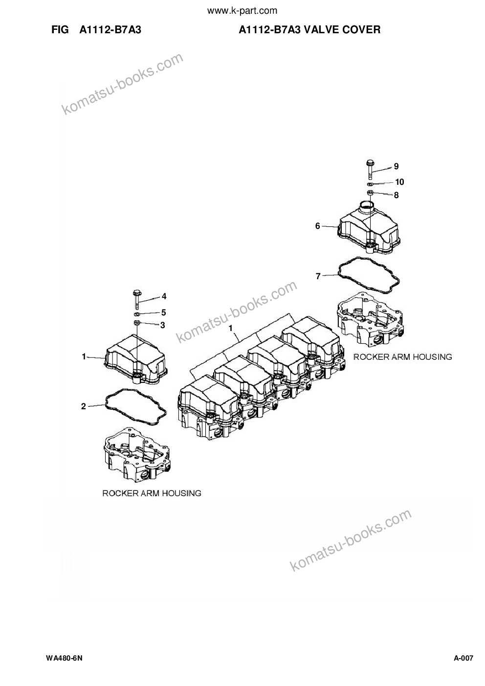 Komatsu WA480-6 S/N A48001-UP Parts catalog cover Page 7