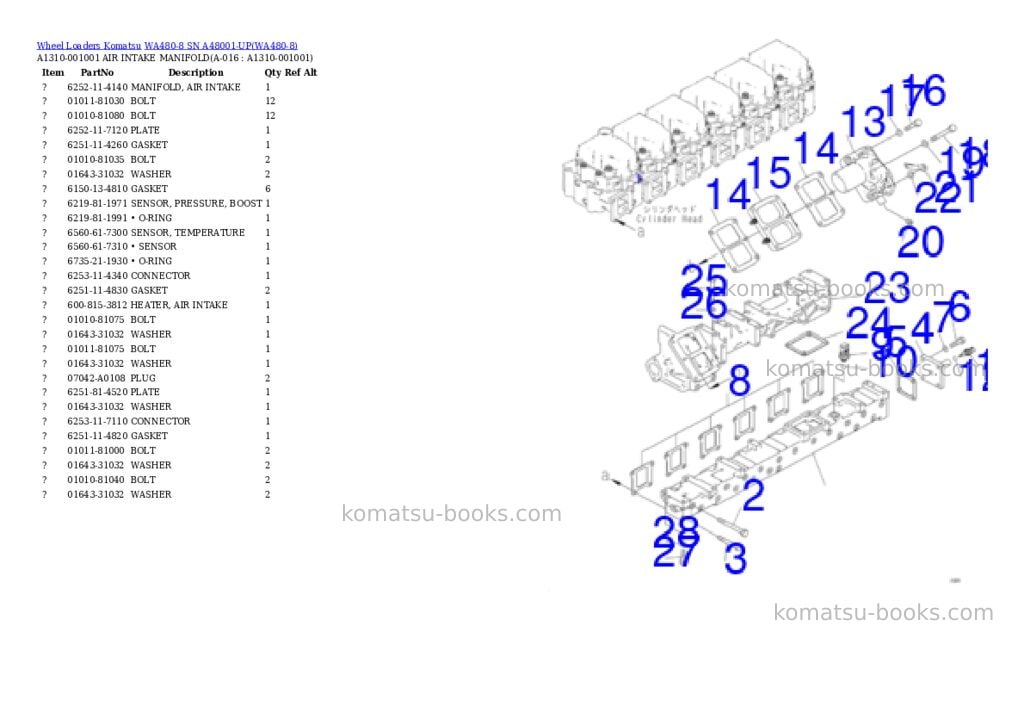 Komatsu wa480-8 sn a48001-up Parts catalog cover Page 4 Komatsu wa480-8 sn a48001-up Parts catalog cover Page 4
