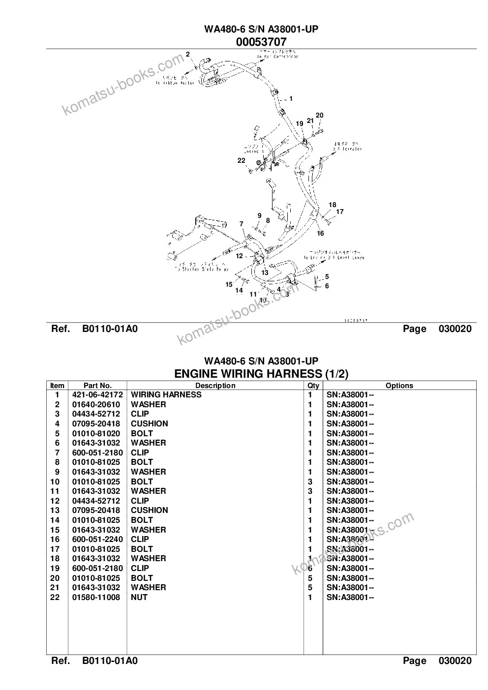 Komatsu wa480-6 s/n a38001-up Parts catalog cover Page 4