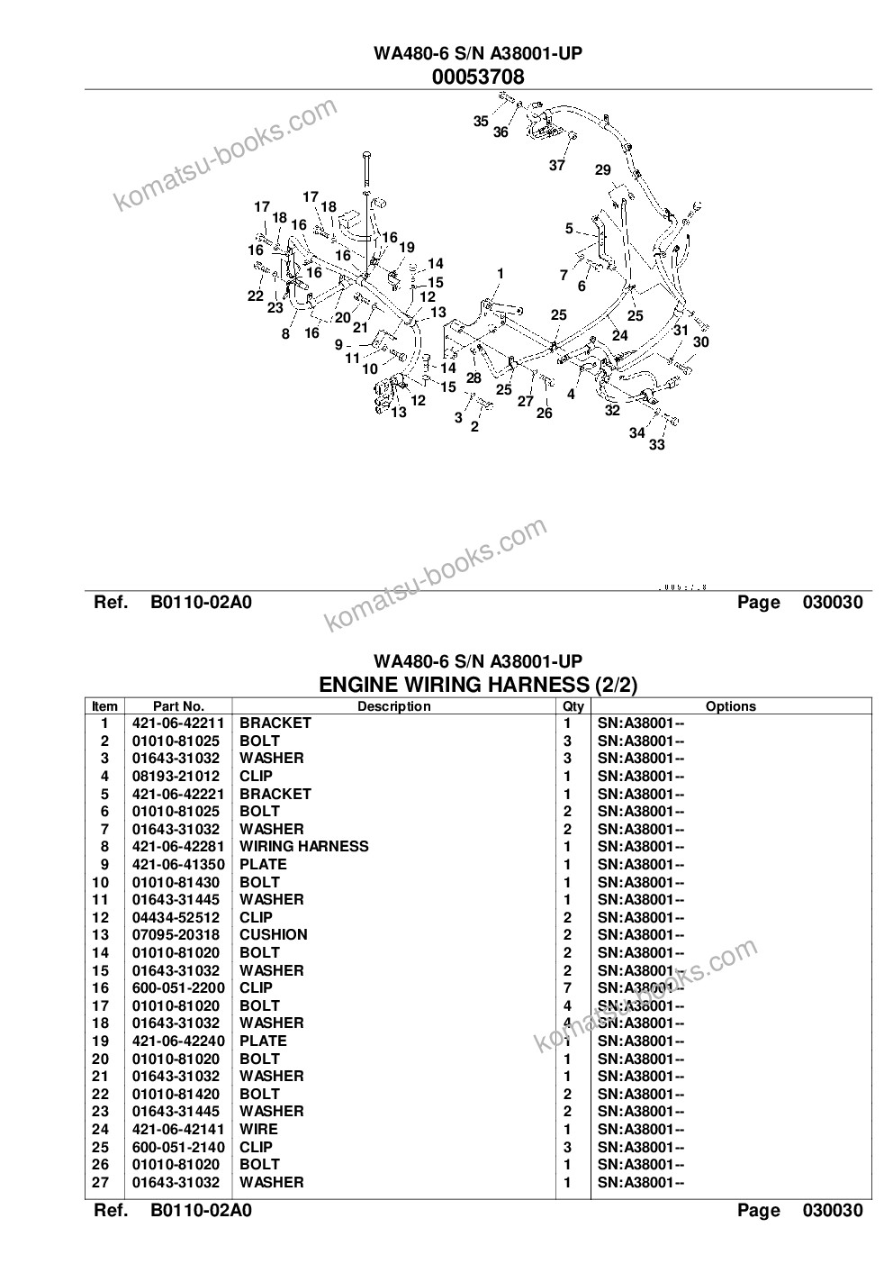 Komatsu wa480-6 s/n a38001-up Parts catalog cover Page 5