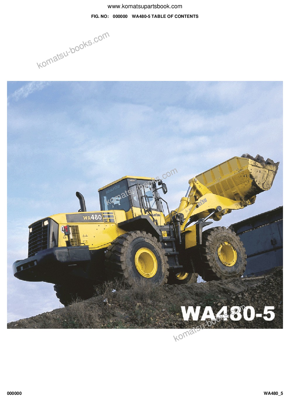 Komatsu wa480-5 s/n wa480h50051 - up Parts catalog cover