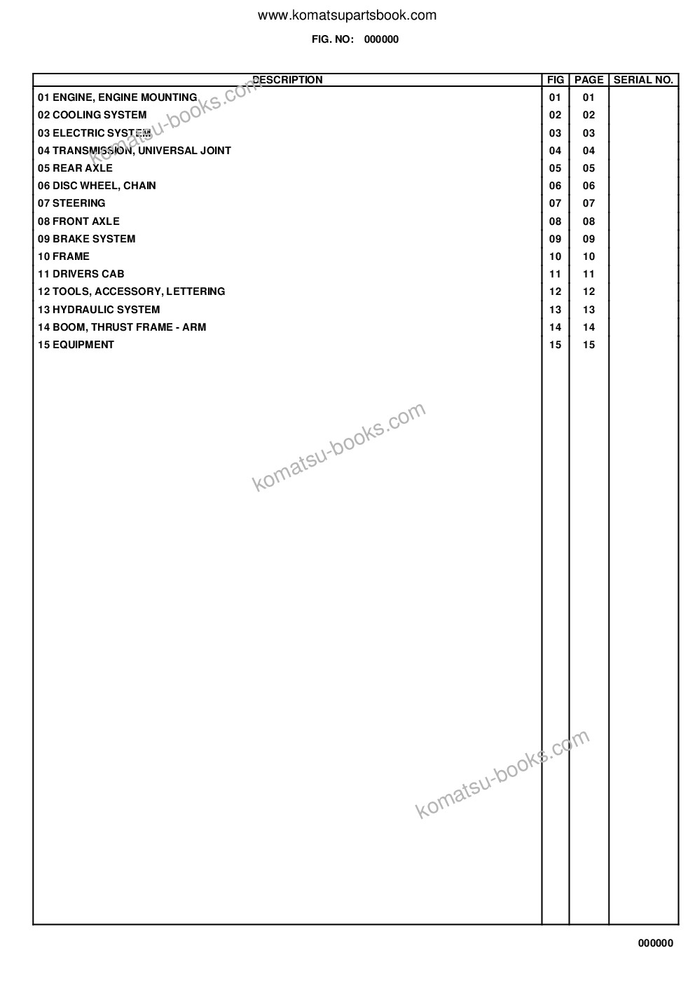 Komatsu wa480-5 s/n wa480h50051 - up Parts catalog cover Page 2