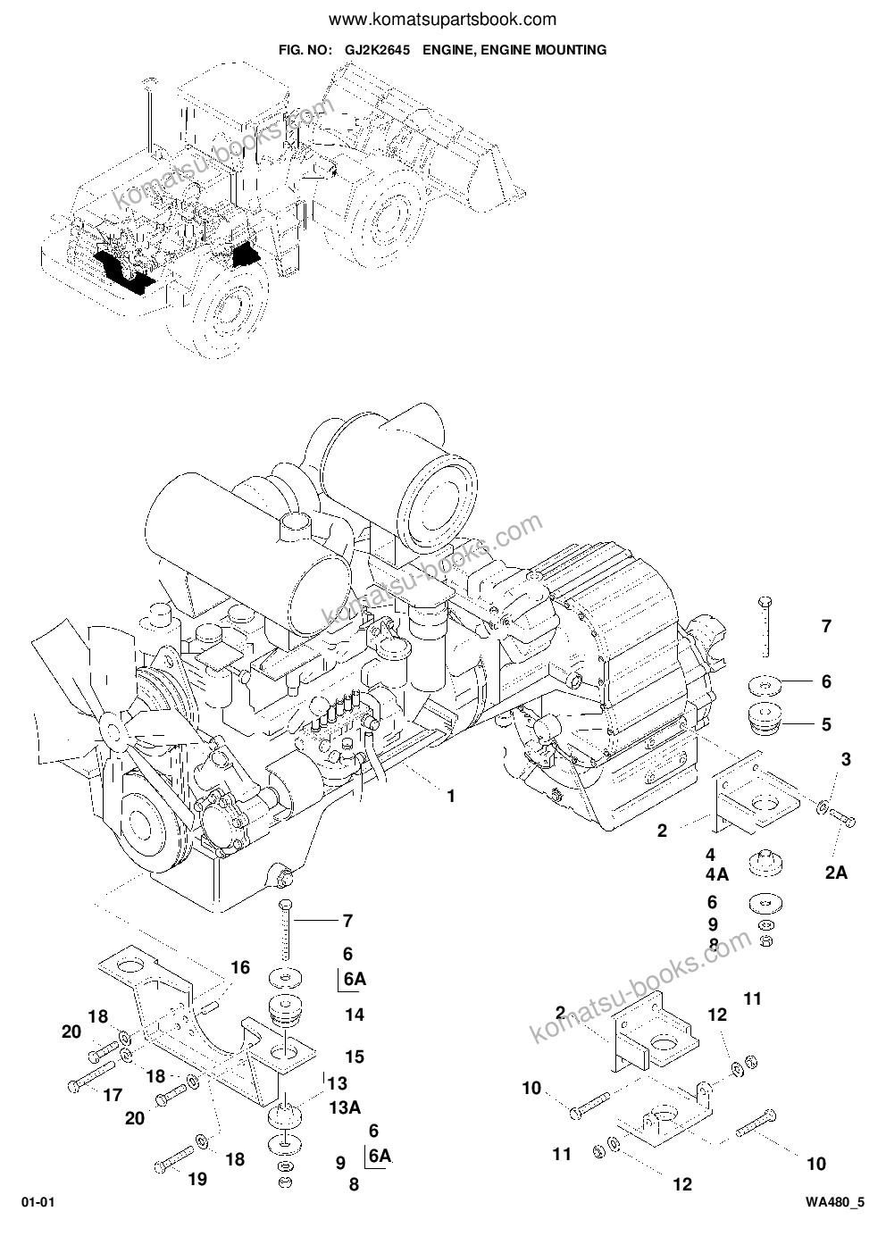 Komatsu wa480-5 s/n wa480h50051 - up Parts catalog cover Page 5