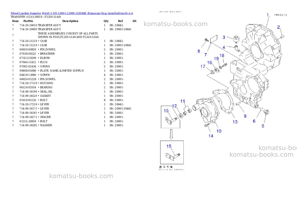 Komatsu wa50-3 s/n 20001-22999 s3d84e emission eng. installed Parts catalog cover Page 10