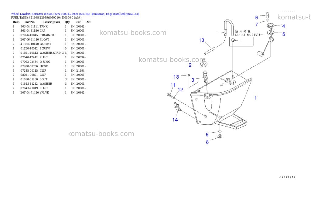 Komatsu wa50-3 s/n 20001-22999 s3d84e emission eng. installed Parts catalog cover Page 5