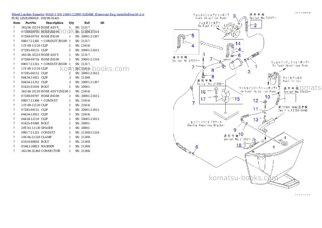 Komatsu wa50-3 s/n 20001-22999 s3d84e emission eng. installed Parts catalog cover Page 6