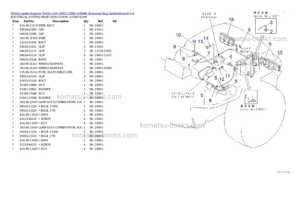 Komatsu wa50-3 s/n 20001-22999 s3d84e emission eng. installed Parts catalog cover Page 9