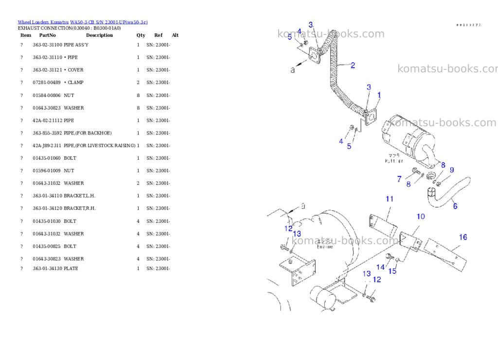 Komatsu wa50-3-cb s/n 23001-up Parts catalog cover Page 3