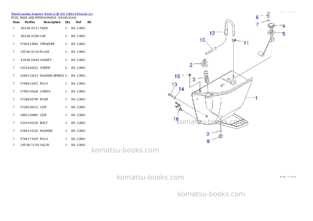 Komatsu wa50-3-cb s/n 23001-up Parts catalog cover Page 9