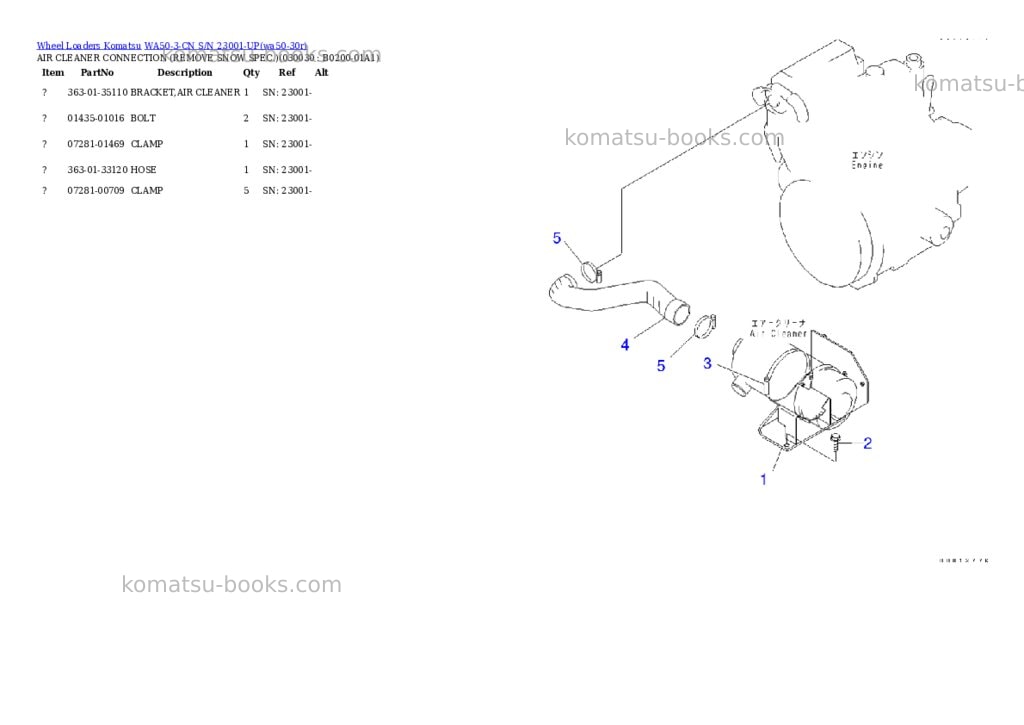 Komatsu wa50-3-cn s/n 23001-up Parts catalog cover Page 2