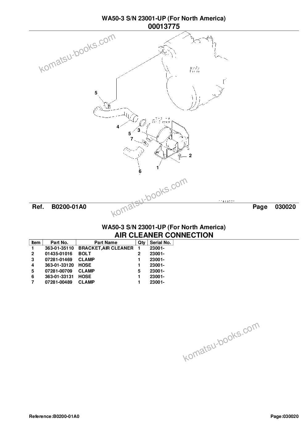 Komatsu wa50-3 s/n 23001-up for north america Parts catalog cover Page 4 Komatsu wa50-3 s/n 23001-up for north america Parts catalog cover Page 4