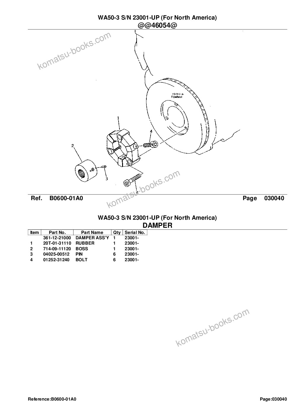 Komatsu wa50-3 s/n 23001-up for north america Parts catalog cover Page 6 Komatsu wa50-3 s/n 23001-up for north america Parts catalog cover Page 6