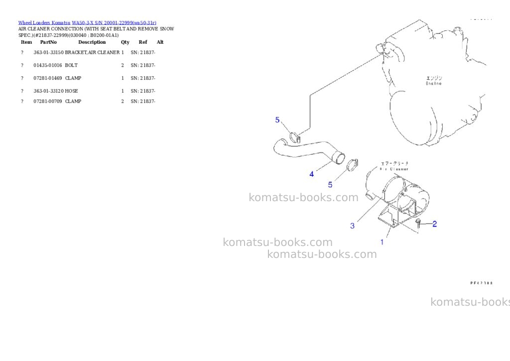 Komatsu wa50-3-x s/n 20001-22999 Parts catalog cover Page 3
