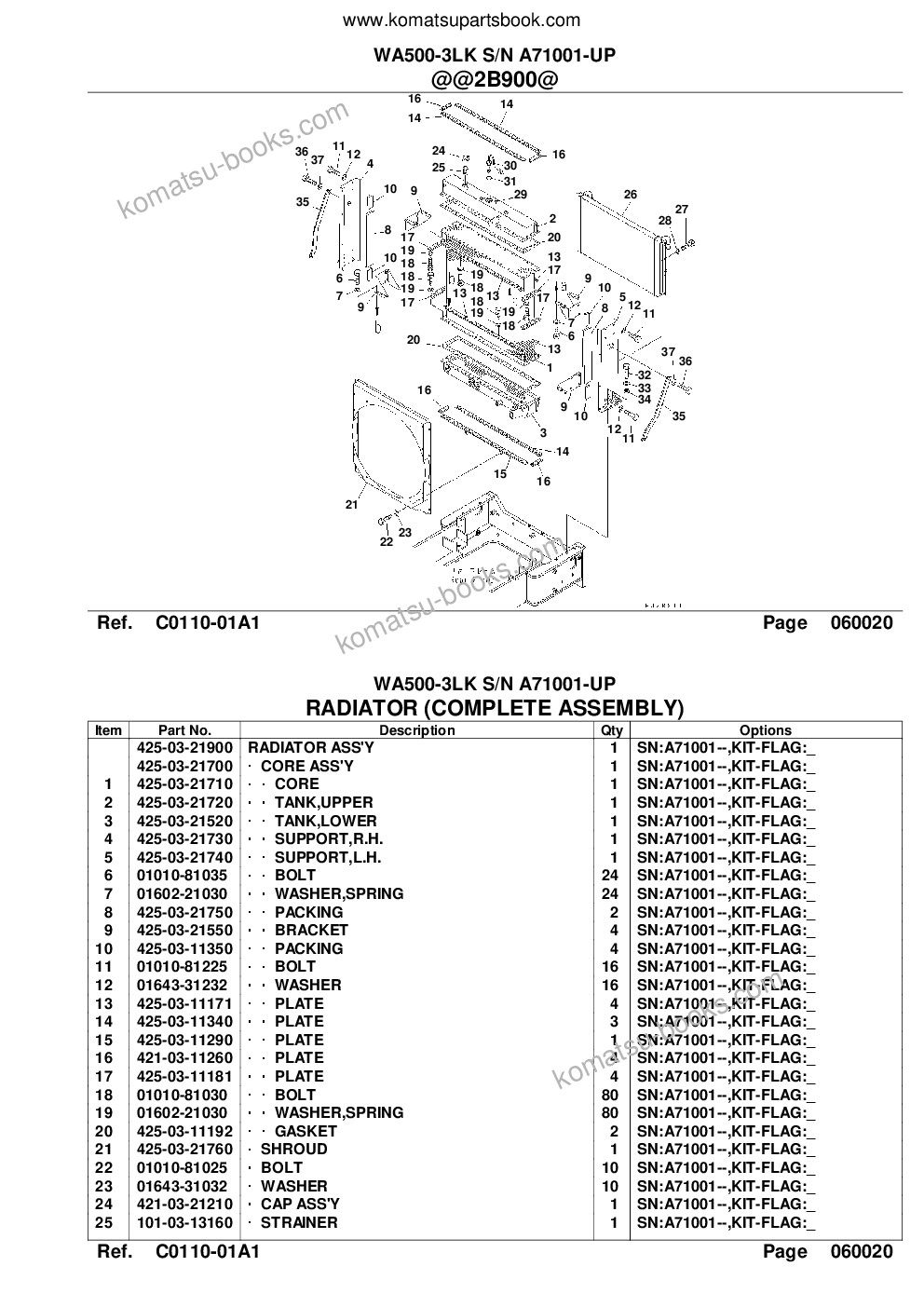 Komatsu wa500-3lk s/n a71001-up Parts catalog cover Page 10
