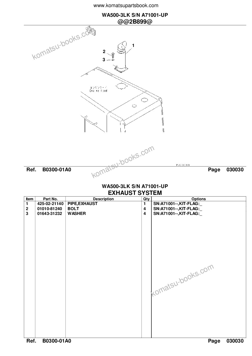 Komatsu wa500-3lk s/n a71001-up Parts catalog cover Page 5