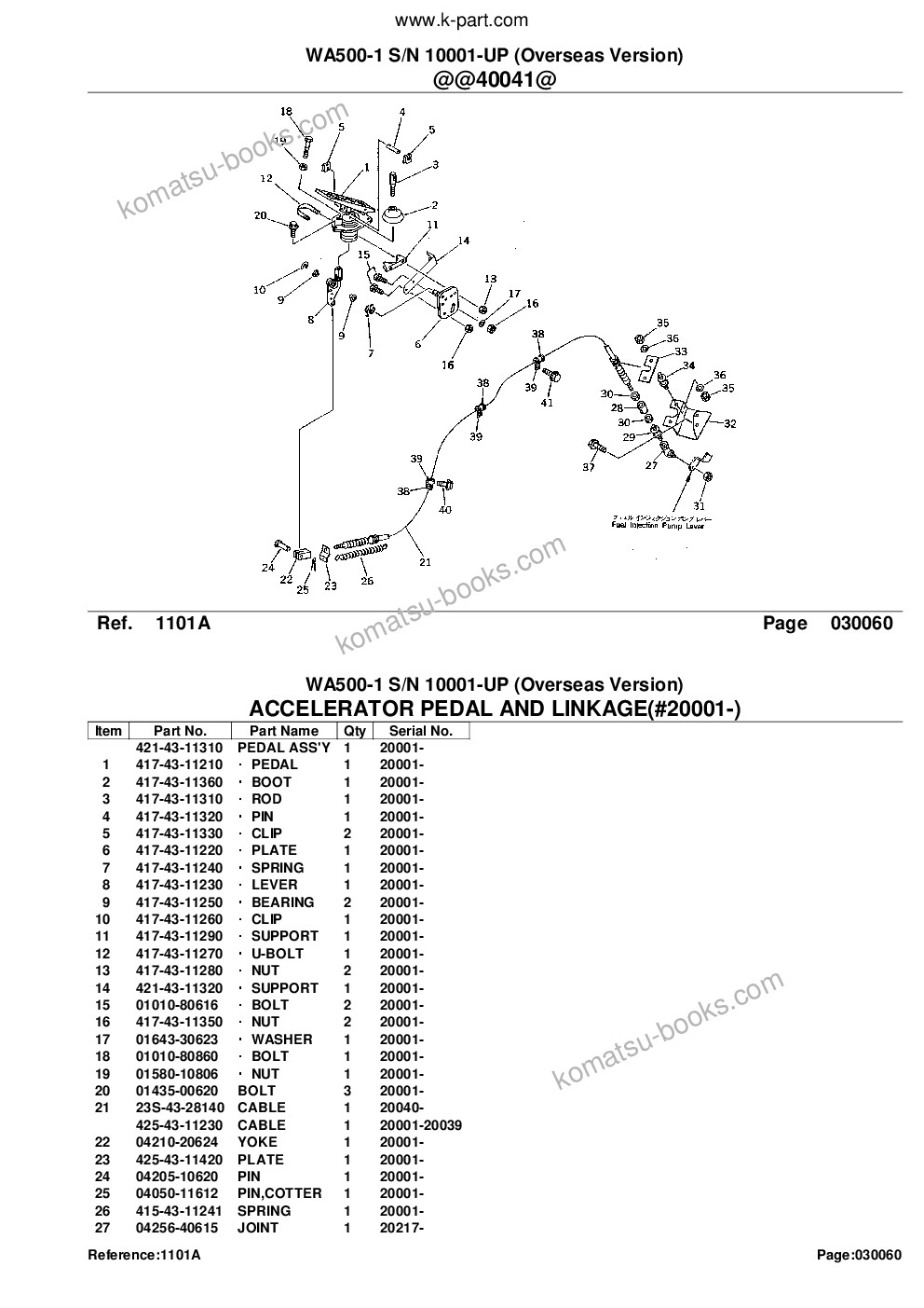 Komatsu WA500-1 S/N 10001-UP (Overseas Version) Parts catalog cover Page 10