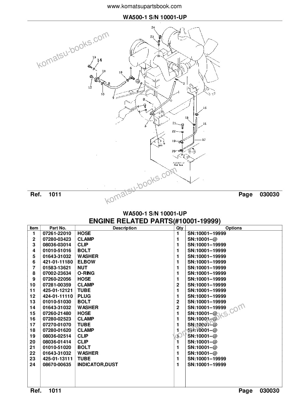 Komatsu wa500-1 s/n 10001-up overseas version Parts catalog cover Page 5