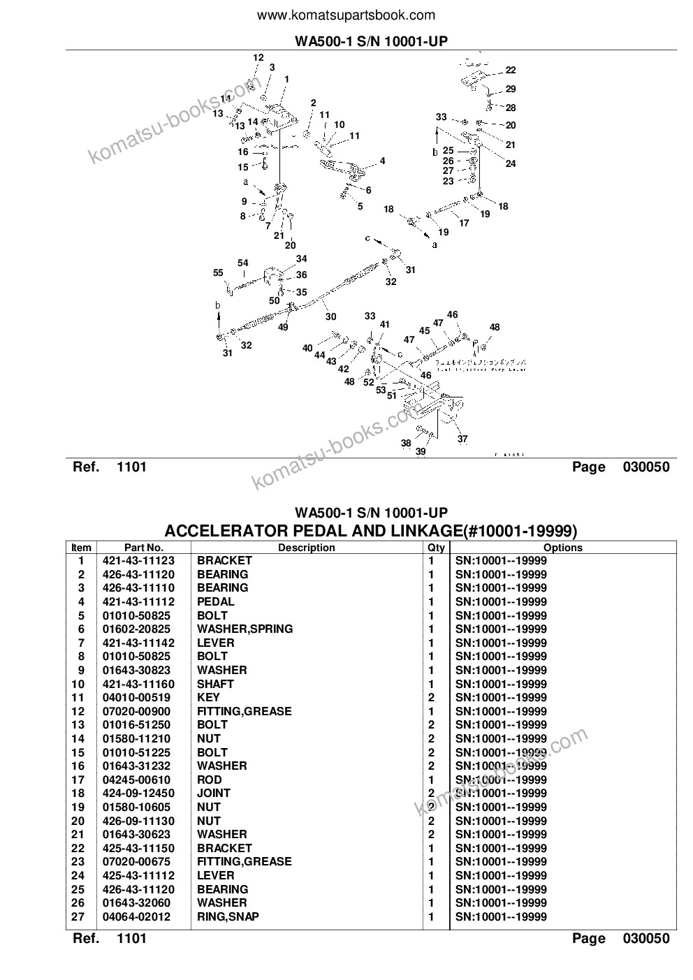 Komatsu wa500-1 s/n 10001-up overseas version Parts catalog cover Page 7