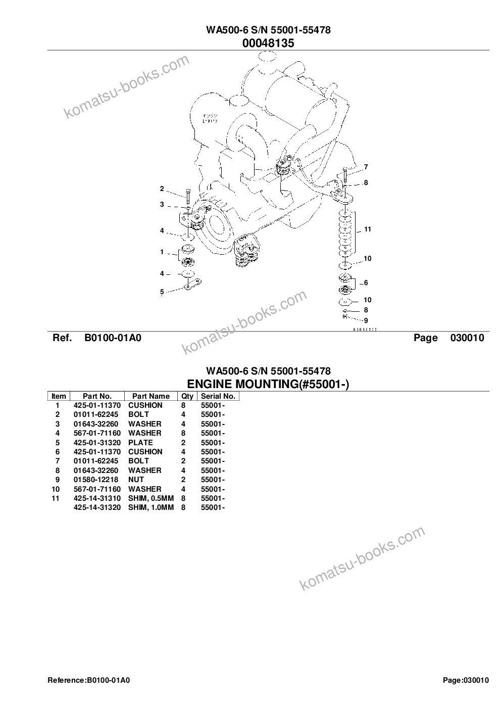 Komatsu wa500-6 s/n 55001-55478 Catálogo de piezas cover Page 3