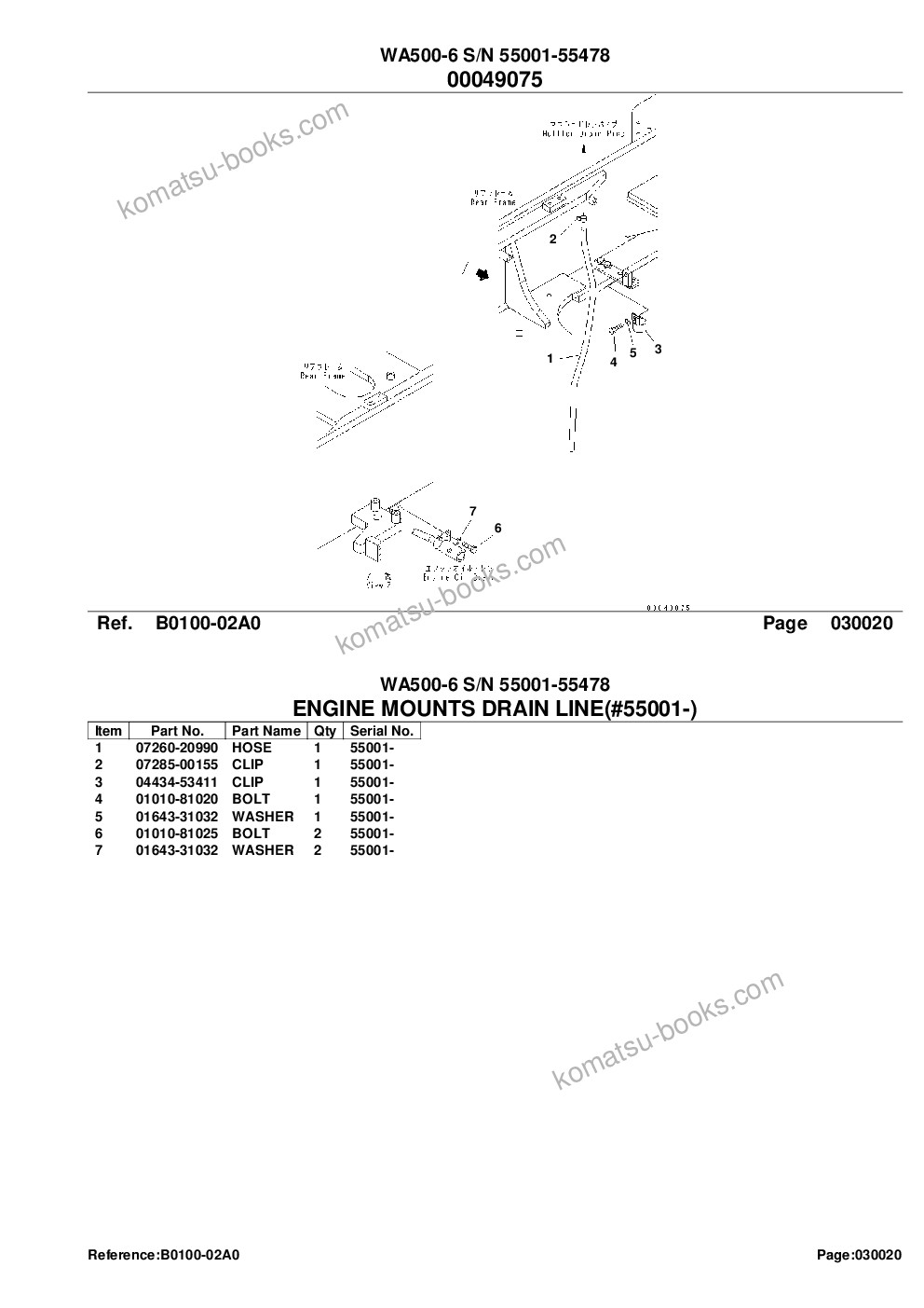 Komatsu wa500-6 s/n 55001-55478 Catálogo de piezas cover Page 4